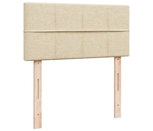 Atsperu Gulta Ar Matraci, Krēmkrāsas, 90X190 Cm, Audums Vidaxl