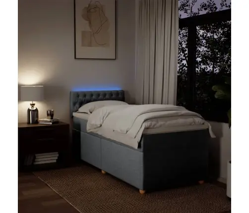 Atsperu Gulta Ar Matraci, Gaiši Pelēka, 90X190 Cm, Audums Vidaxl