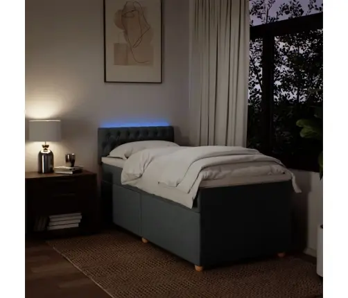 Lova Su Spyruoklėmis Ir Čiužiniu,Tamsiai Pilka,90X190cmAudinys