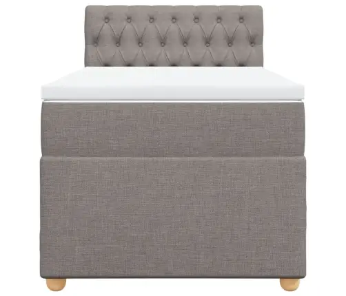 Atsperu Gulta Ar Matraci, Pelēkbrūns, 90X190 Cm, Audums Vidaxl