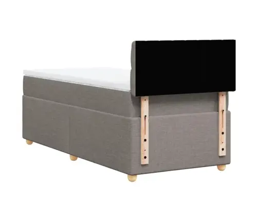 Atsperu Gulta Ar Matraci, Pelēkbrūns, 90X190 Cm, Audums Vidaxl