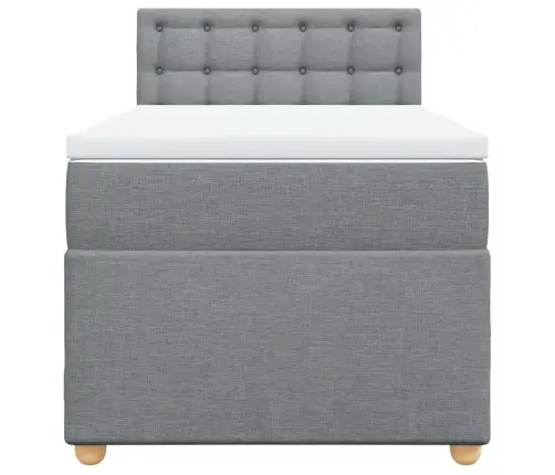 Lova Su Spyruoklėmis Ir Čiužiniu, Pilka, 90X190 cm Audinys