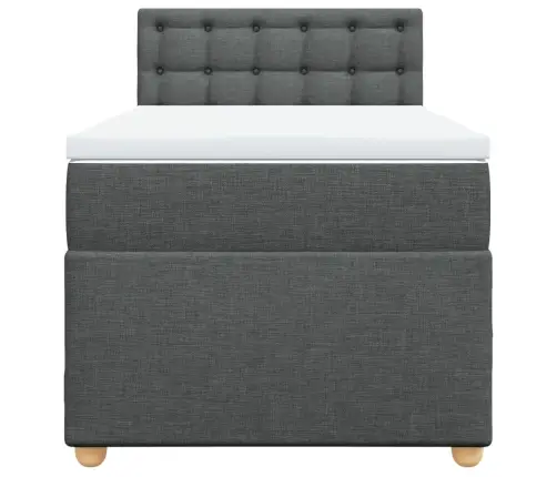 Atsperu Gulta Ar Matraci, Tumši Pelēka, 90X190 Cm, Audums Vidaxl