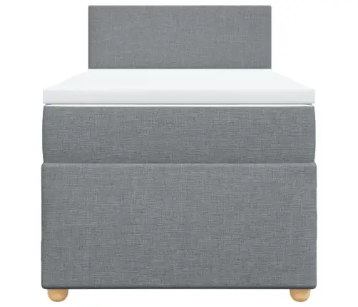 Lova Su Spyruoklėmis Ir Čiužiniu, Pilka, 90X200 cm Audinys