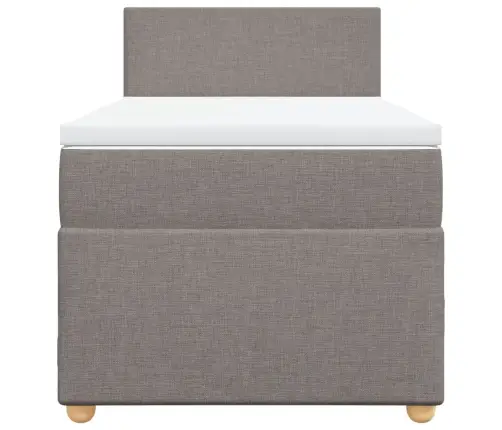 Atsperu Gultas Rāmis Ar Matraci, Pelēkbrūns, 90X200 Cm, Audums Vidaxl