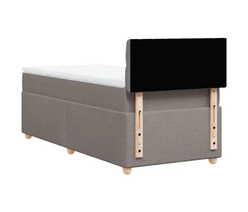 Atsperu Gultas Rāmis Ar Matraci, Pelēkbrūns, 90X200 Cm, Audums Vidaxl