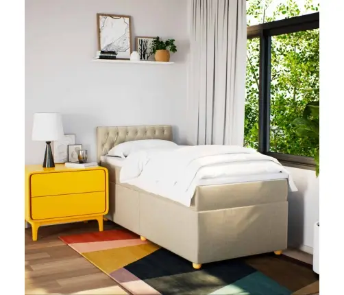 Kontinentaalvoodi Madratsiga, Kreemjas, 90X200 cm Kangas