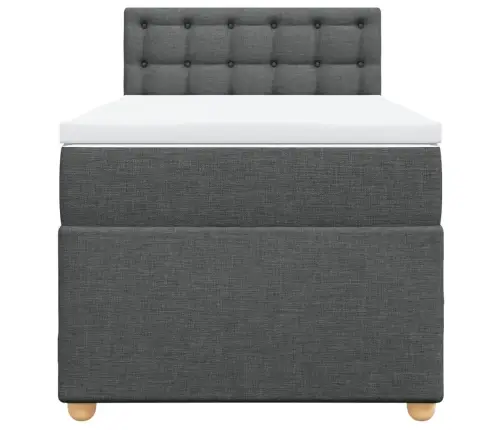 Atsperu Gulta Ar Matraci, Tumši Pelēka, 90X200 Cm, Audums Vidaxl