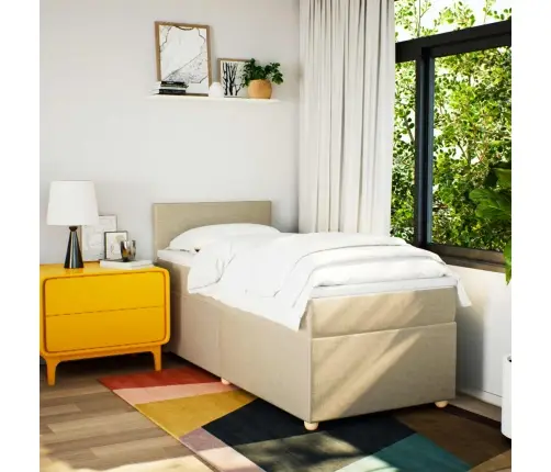 Kontinentaalvoodi Madratsiga, Kreemjas, 100X200 cm Kangas