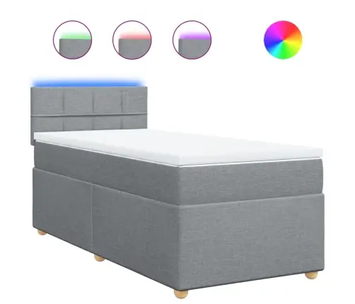 Kontinentaalvoodi Madratsiga, Helehall, 100X200 cm Kangas