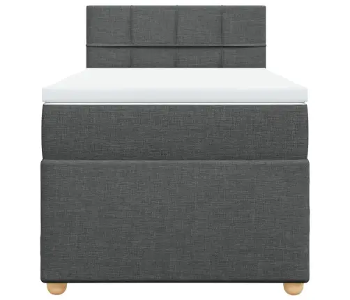 Atsperu Gultas Rāmis Ar Matraci, Tumši Pelēka Audums, 100X200Cm Vidaxl