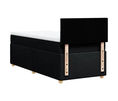 Lova Su Spyruoklėmis Ir Čiužiniu, Juoda, 100X200cm Audinys