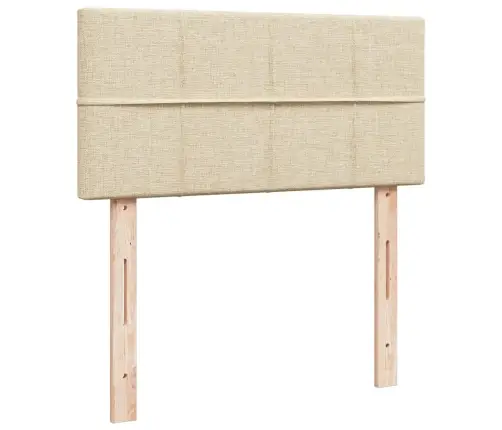 Atsperu Gultas Rāmis Ar Matraci, Krēmkrāsas, 100X200 Cm, Audums Vidaxl