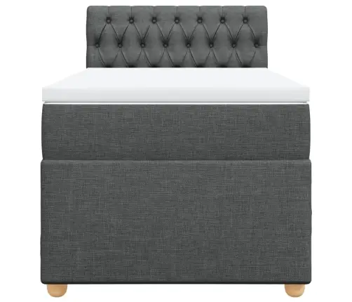 Lova Su Spyruoklėmis Ir Čiužiniu, Pilka, 100X200cm Audinys