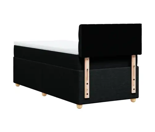 Atsperu Gultas Rāmis Ar Matraci, Melna Audums, 100X200 Cm Vidaxl