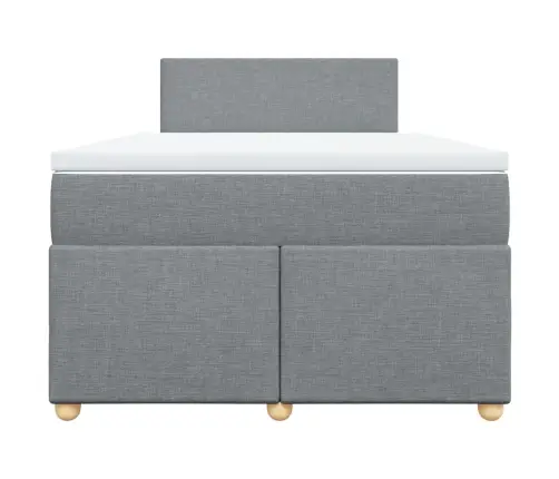 Atsperu Gulta Ar Matraci, Gaiši Pelēka Audums, 120X190 Cm Vidaxl