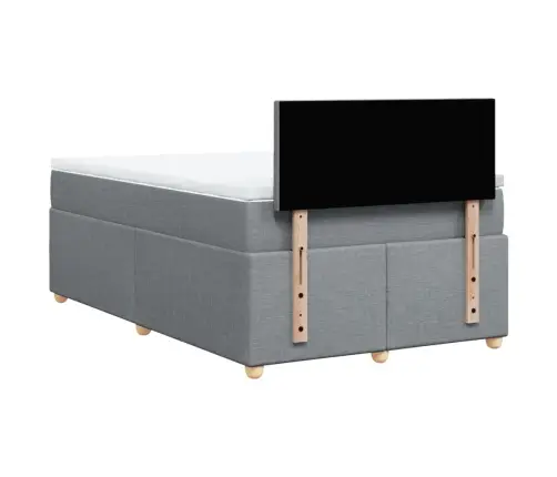 Atsperu Gulta Ar Matraci, Gaiši Pelēka Audums, 120X190 Cm Vidaxl