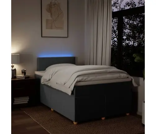 Lova Su Spyruoklėmis Ir Čiužiniu, Pilka, 120X190cm Audinys