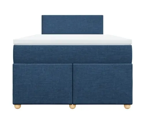 Lova Su Spyruoklėmis Ir Čiužiniu, Mėlyna, 120X190cm Audinys