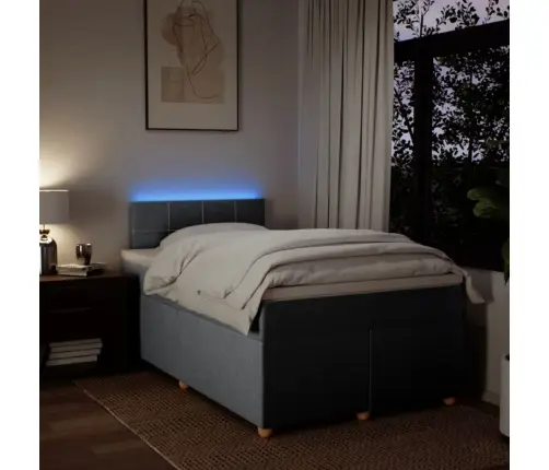 Atsperu Gulta Ar Matraci, Gaiši Pelēka Audums, 120X190 Cm Vidaxl