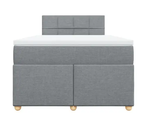 Atsperu Gulta Ar Matraci, Gaiši Pelēka Audums, 120X190 Cm Vidaxl