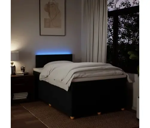 Atsperu Gulta Ar Matraci, Melns Audums, 120X190 Cm Vidaxl