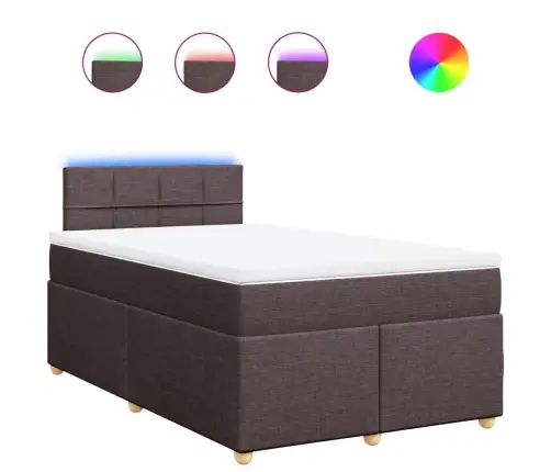 Atsperu Gulta Ar Matraci, Tumši Brūns Audums, 120X190 Cm Vidaxl