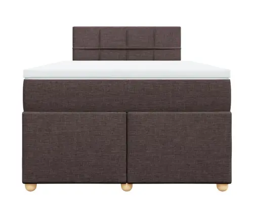 Atsperu Gulta Ar Matraci, Tumši Brūns Audums, 120X190 Cm Vidaxl