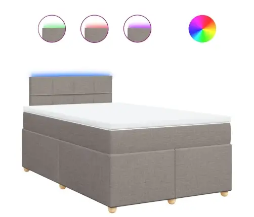 Atsperu Gulta Ar Matraci, Pelēkbrūns Audums, 120X190 Cm Vidaxl