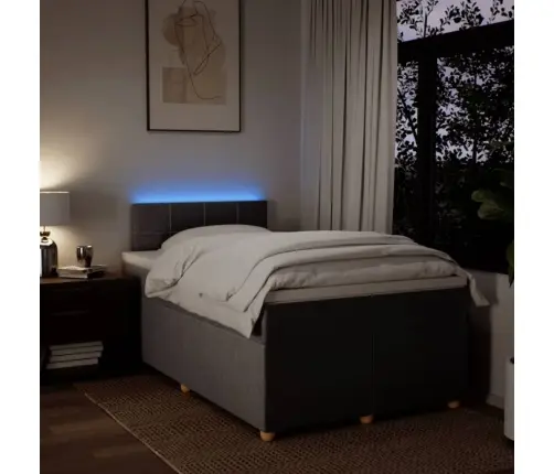 Atsperu Gulta Ar Matraci, Pelēkbrūns Audums, 120X190 Cm Vidaxl