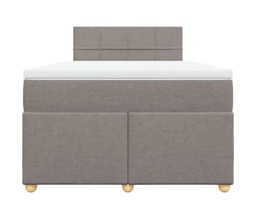 Atsperu Gulta Ar Matraci, Pelēkbrūns Audums, 120X190 Cm Vidaxl