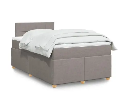 Atsperu Gulta Ar Matraci, Pelēkbrūns Audums, 120X190 Cm Vidaxl