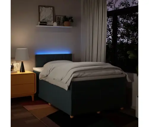 Atsperu Gulta Ar Matraci, Zils Audums, 120X190 Cm Vidaxl