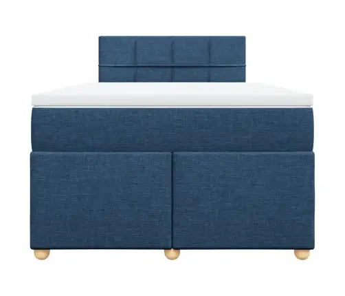 Atsperu Gulta Ar Matraci, Zils Audums, 120X190 Cm Vidaxl