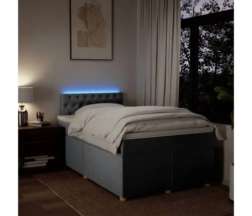 Atsperu Gulta Ar Matraci, Gaiši Pelēka Audums, 120X190 Cm Vidaxl