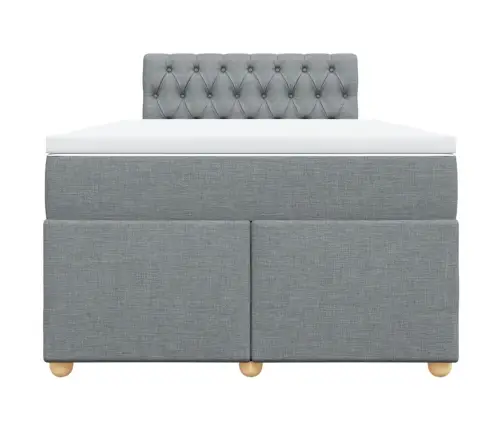 Atsperu Gulta Ar Matraci, Gaiši Pelēka Audums, 120X190 Cm Vidaxl