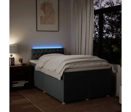 Atsperu Gulta Ar Matraci, Tumši Pelēka Audums, 120X190 Cm Vidaxl