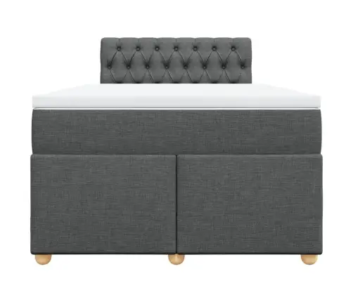 Atsperu Gulta Ar Matraci, Tumši Pelēka Audums, 120X190 Cm Vidaxl