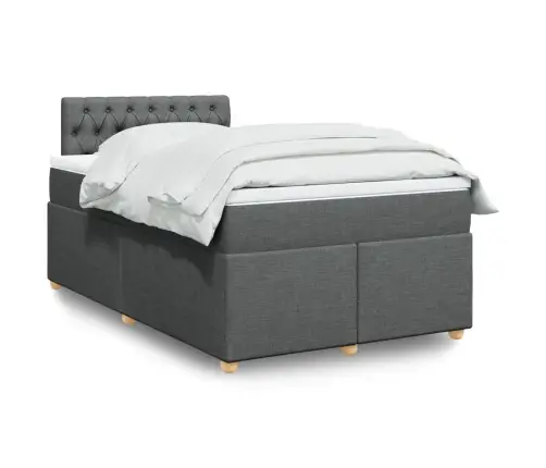 Atsperu Gulta Ar Matraci, Tumši Pelēka Audums, 120X190 Cm Vidaxl