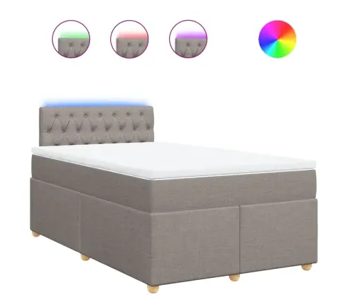 Lova Su Spyruoklėmis Ir Čiužiniu, Taupe, 120X190cm Audinys