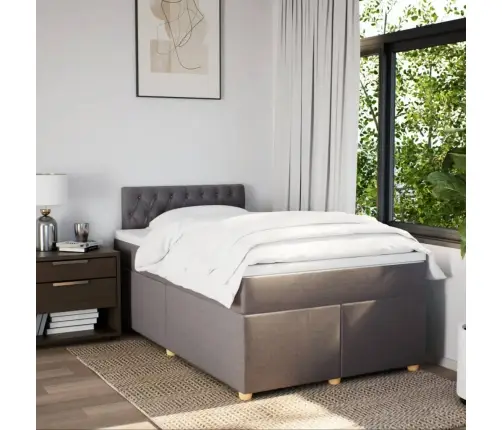 Lova Su Spyruoklėmis Ir Čiužiniu, Taupe, 120X190cm Audinys