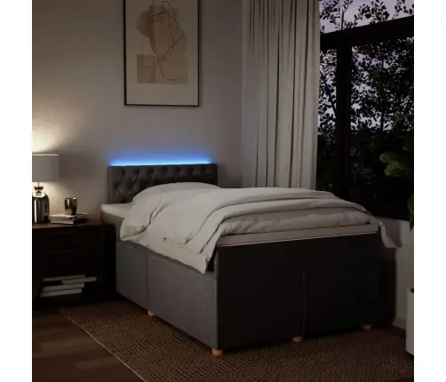 Lova Su Spyruoklėmis Ir Čiužiniu, Taupe, 120X190cm Audinys