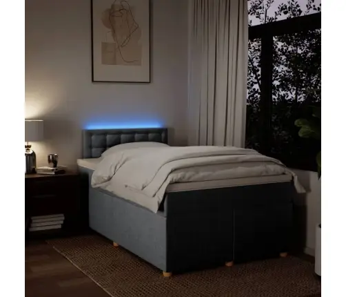 Lova Su Spyruoklėmis Ir Čiužiniu, Pilka, 120X190cm Audinys