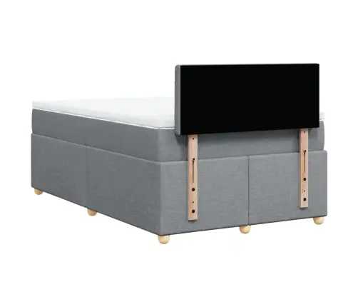 Lova Su Spyruoklėmis Ir Čiužiniu, Pilka, 120X190cm Audinys