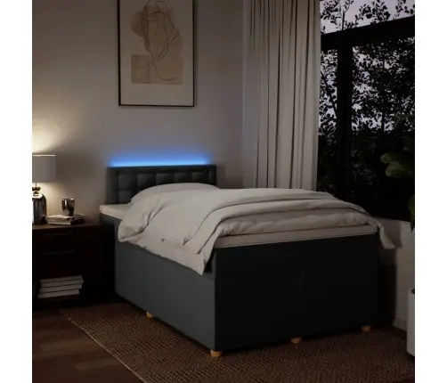 Atsperu Gulta Ar Matraci, Tumši Pelēka Audums, 120X190 Cm Vidaxl