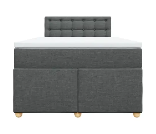 Atsperu Gulta Ar Matraci, Tumši Pelēka Audums, 120X190 Cm Vidaxl