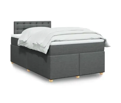 Atsperu Gulta Ar Matraci, Tumši Pelēka Audums, 120X190 Cm Vidaxl