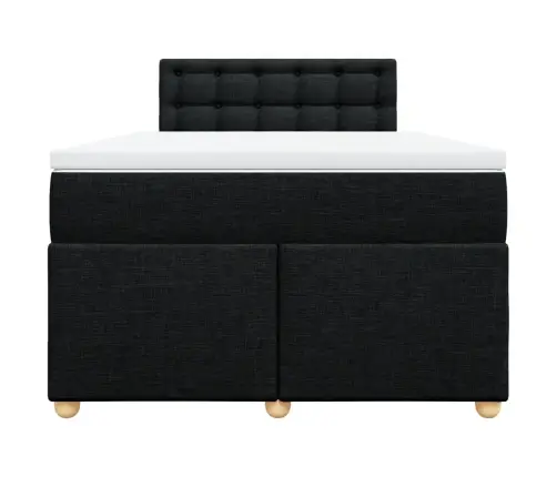 Lova Su Spyruoklėmis Ir Čiužiniu, Juoda, 120X190cm Audinys