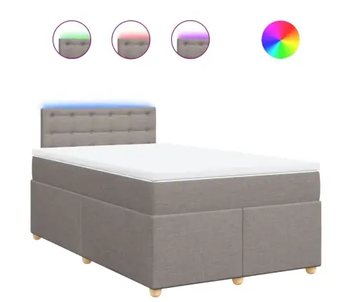 Atsperu Gulta Ar Matraci, Pelēkbrūns Audums, 120X190 Cm Vidaxl