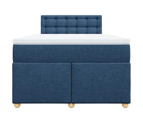 Lova Su Spyruoklėmis Ir Čiužiniu, Mėlyna, 120X190cm Audinys